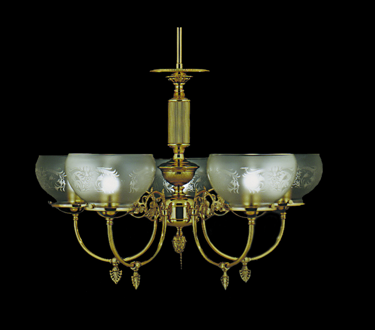 Framburg 'Chancery' Chandelier in Polished Brass Framburg 'Chancery' Chandelier in Polished Brass